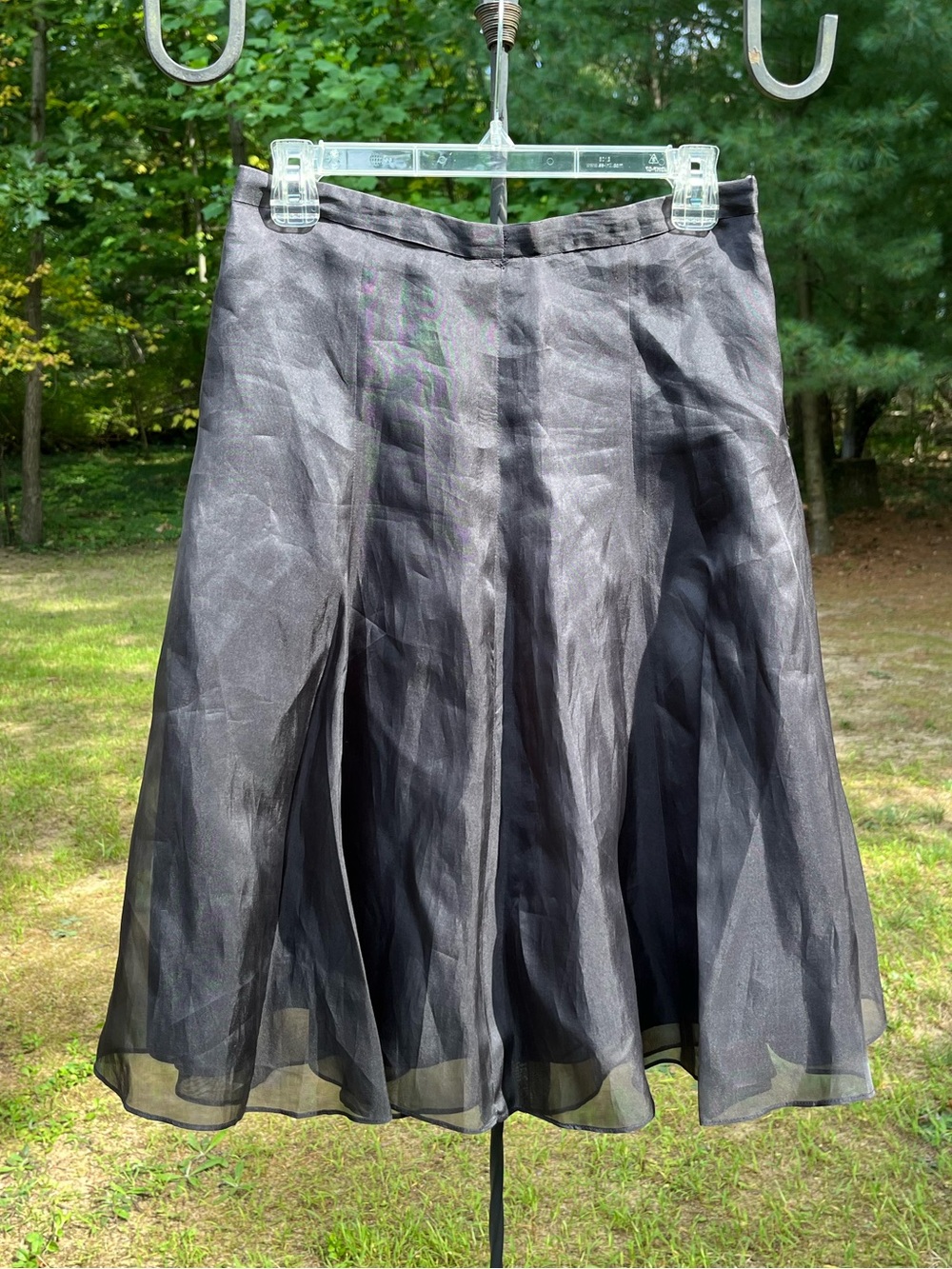 2005 Gap 100% Silk Organza Black Midi Skirt Witchy Whimsigoth Formal *Flaw*